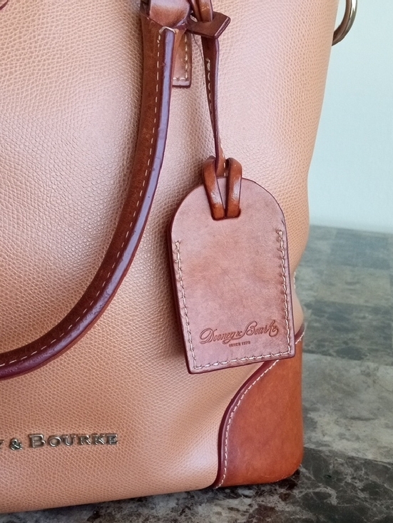 Dooney & Bourke Tan and Brown Pebbled Leather Tote - Picture 11 of 12